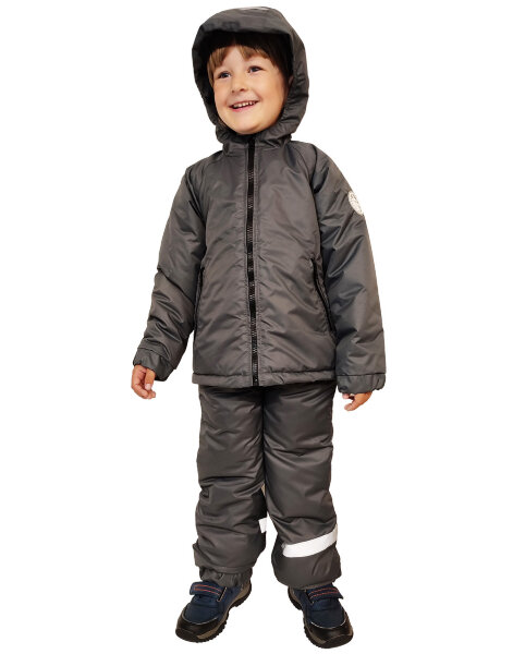 Демисезонный костюм (куртка + полукомбинезон) для мальчиков и девочек "Бруклин". Цвет: графит